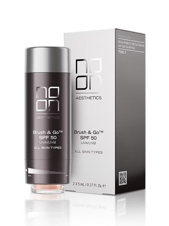 Noon Aesthetics Brush & Go- SPF 50- All skin types - Tone 2 2x5ml Solbeskyttelse
