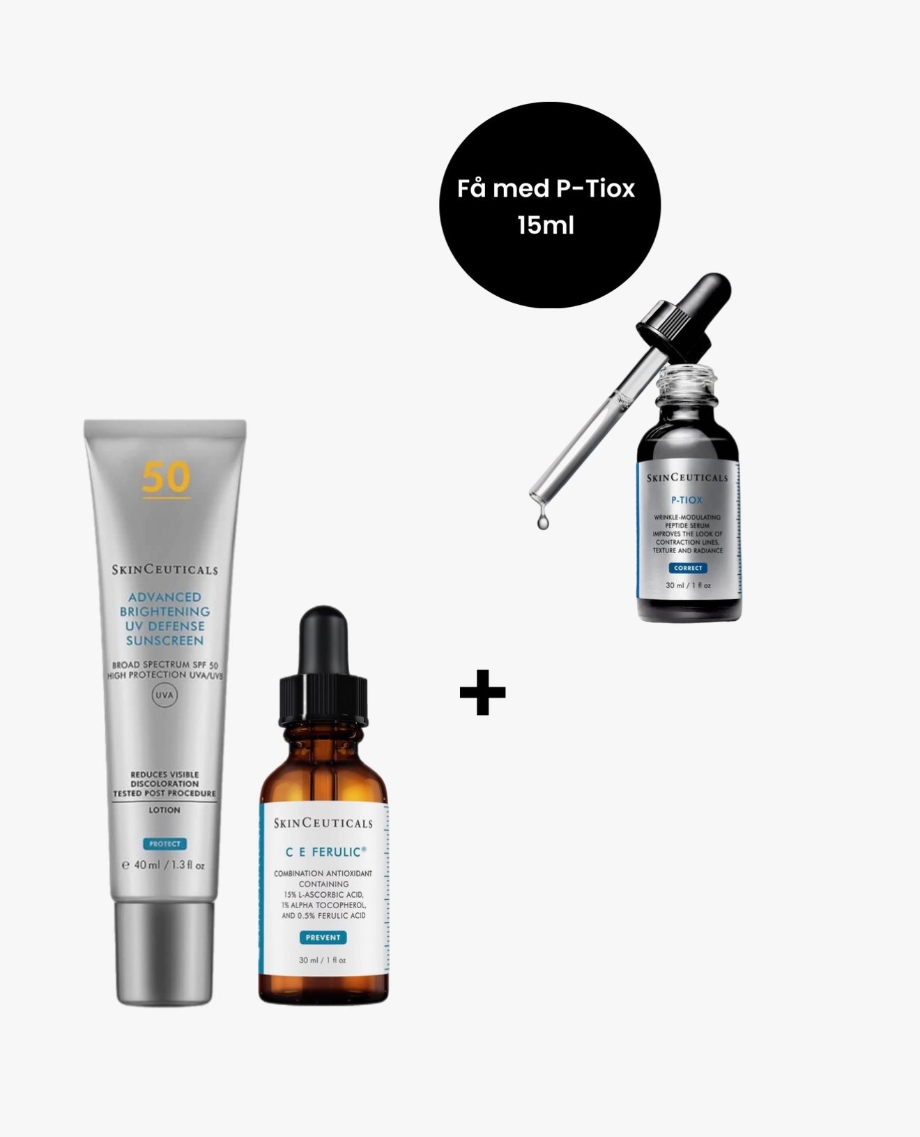 CE Ferulic og Advanced UV Defense - få med P-tiox 15ml Ansiktskrem