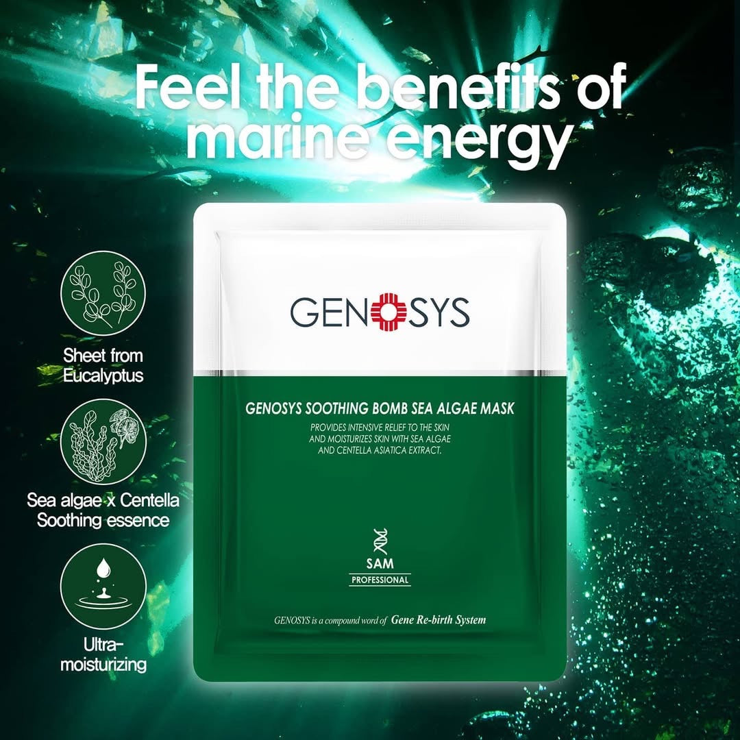 Genosys Soothing Bomb- Sea Algae Mask (10 pack) Ansiktsmaske