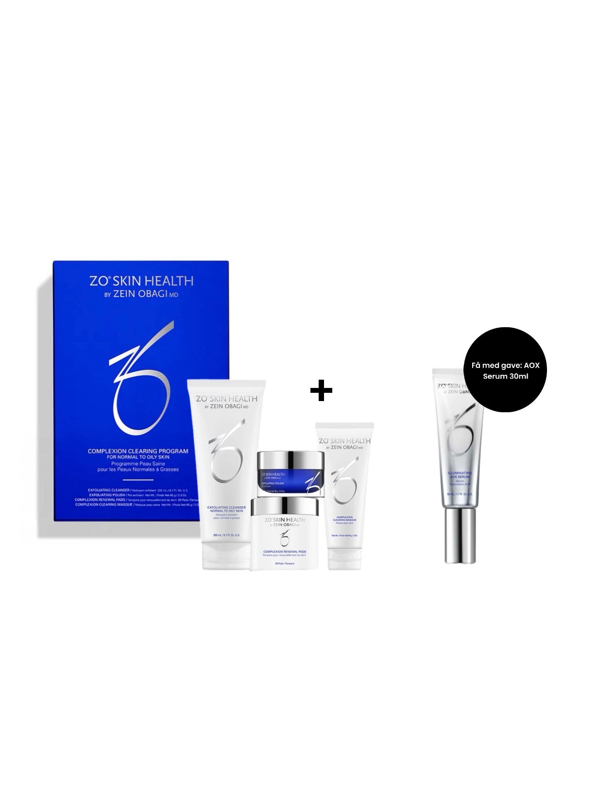 ZO Skin Health Complexion Clearing Program Få med gave: AOX Serum 30ml Hudpleierutine